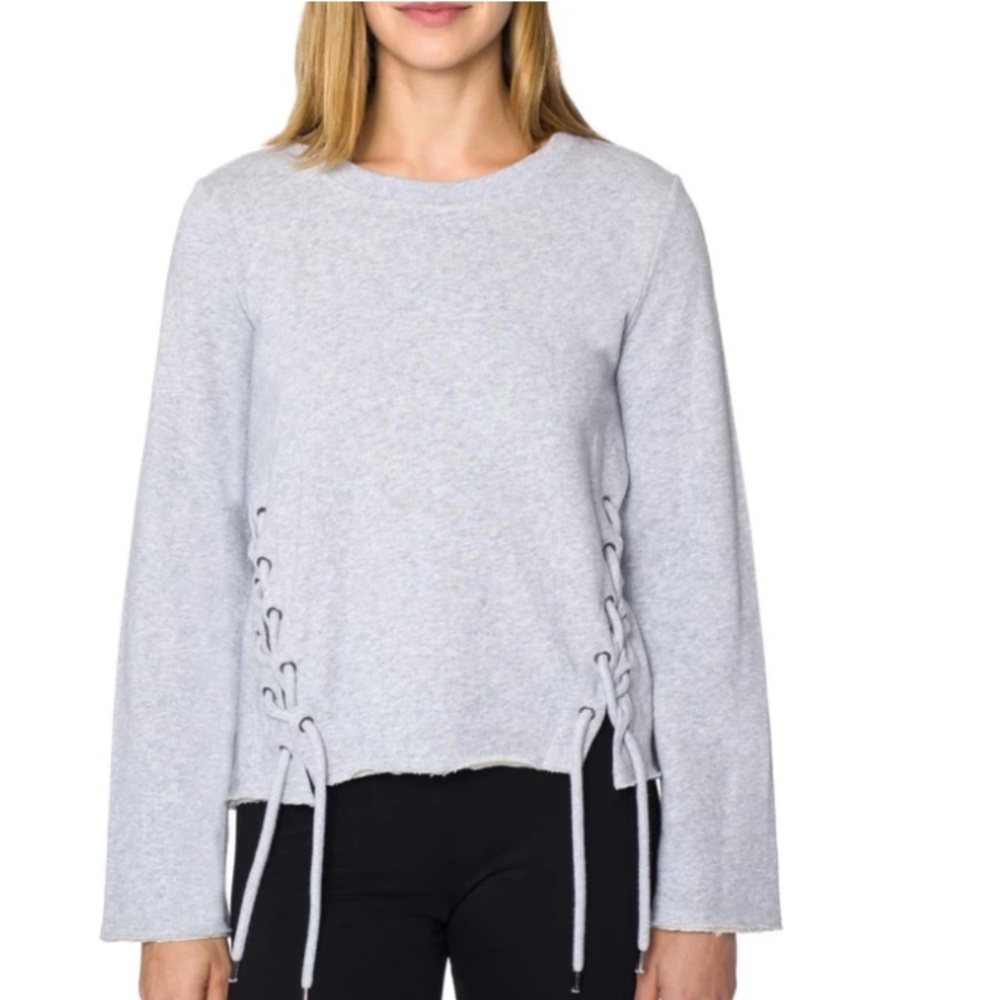 Betsey Johnson Performance gray lace up sweatshirt